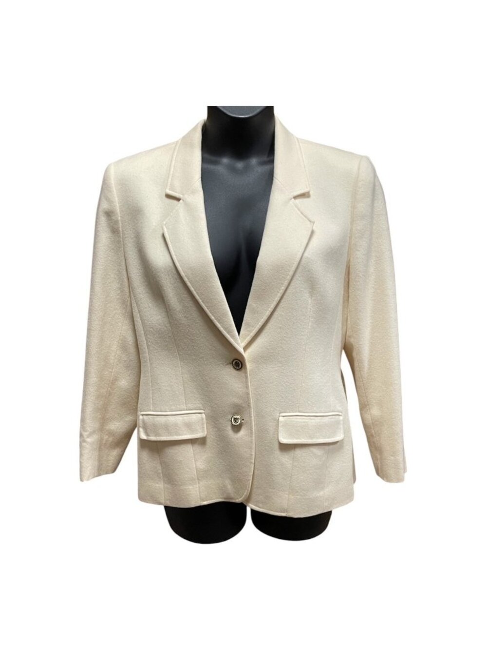 Vintage Pendleton Virgin Wool Womens Cream Size 12 Lined Blazer Jacket USA Made